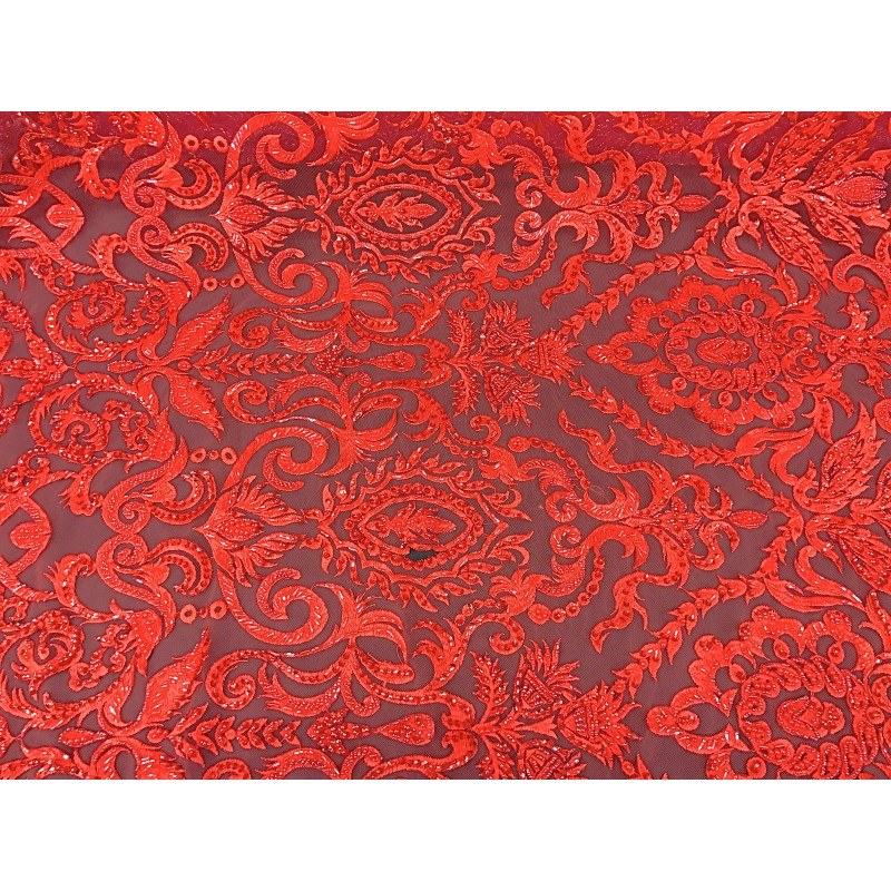 red lace fabric