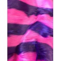 Fuchsia & Purple Stripe Shaggy Long Pile Faux Fur