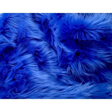 Blue Solid Faux Fur Fabric by the Yard - J S International Textile
