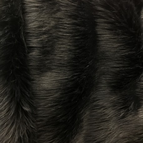 Shaggy Long Hair Pile Fur by the Yard BLACK 